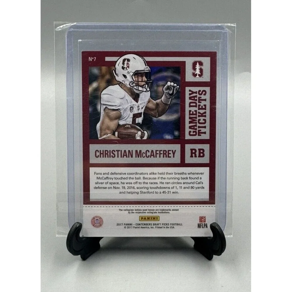 2017 Contenders Draft Picks Game Day Tickets Christian McCaffrey‎ #7 Rookie RC